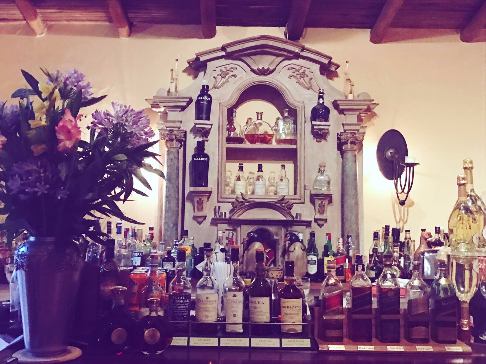A glass of wine poured at Malveiro