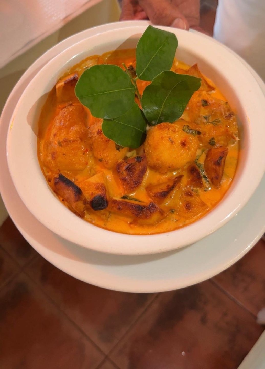 Prawn curry over fragrant rice
